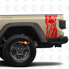 Jeep Gladiator USA -vlag vernietigde Punisher Stickers Decals Vinyl Grafische Tailgate Bed Vinyl Stickers Stickers Stickers
 2