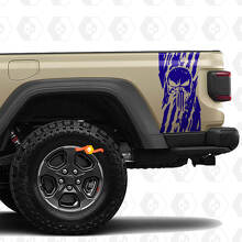 Jeep Gladiator USA -vlag vernietigde Punisher Stickers Decals Vinyl Grafische Tailgate Bed Vinyl Stickers Stickers Stickers
 3