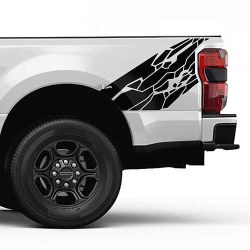Ford F150 F250 F350 Splash Grunge Skin Style Decal Kit - Bedide Vinyl Sticker Set Side Graphics
