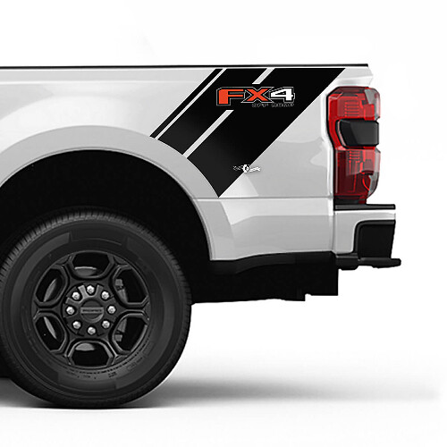 Ford FX4 bed zijstrepen sticker kit vinylsticker set side graphics
