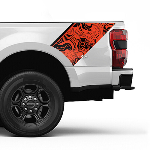 Ford topografische kaart bedzijde strepen strepen kit vinylsticker set side graphics
