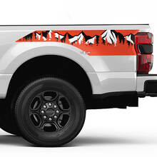 Bergen en bomen bedzijde strepen stickers kit vinylsticker set side graphics voor Ford Trucks
 3
