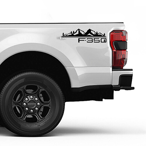 F350 Mountains bomen Bed Side Stripes Decal Kit Vinyl Sticker Set Side Graphics voor Ford Trucks

