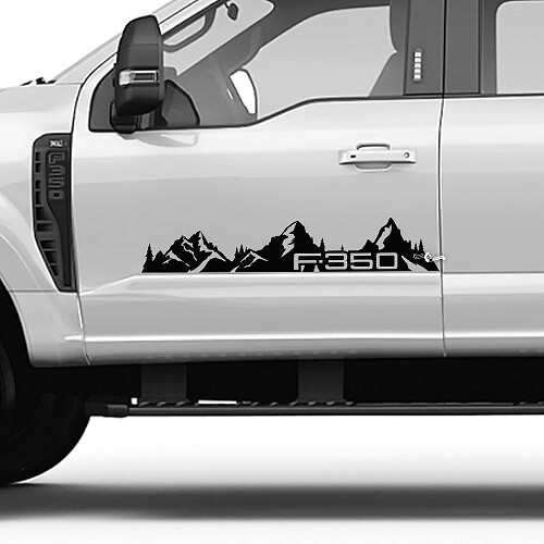 F350 Mountains bomen bed zijdeuren strepen stickers kit vinyl sticker set side graphics voor ford trucks

