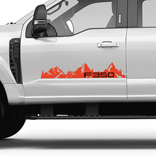 F350 Mountains bomen bed zijdeuren strepen stickers kit vinyl sticker set side graphics voor ford trucks
 3