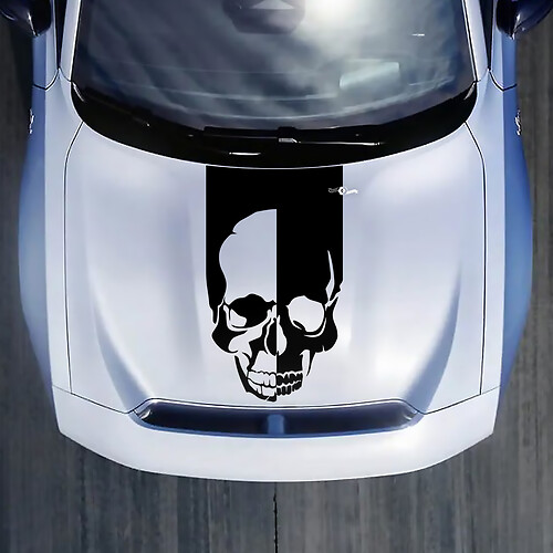 Hood Skull Stripe Decal Sticker voor Dodge Charger Electric
