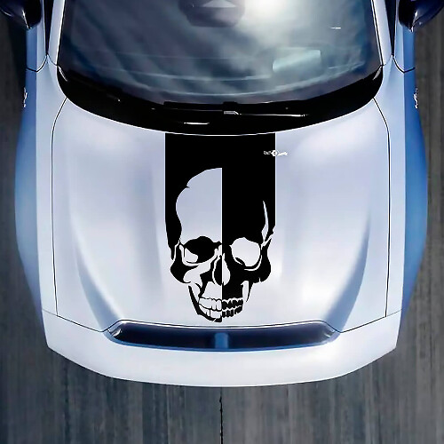 Hood Skull Stripe Decal Sticker voor Dodge Charger Electric
