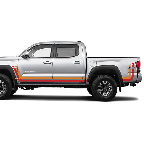 TRD 4WD Achterzijde Retro erfgoedstrepen Vinyl Decal Sticker voor Toyota Tacoma
