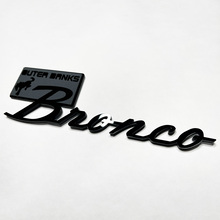 Bronco Outer Banks Fender Badges Tailgate Emblem 3d Badge Gray Vs Black
 3