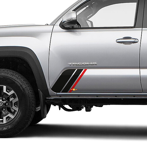 Zijrocker paneel erfgoedstrepen vinyl sticker sticker voor Toyota Tacoma
