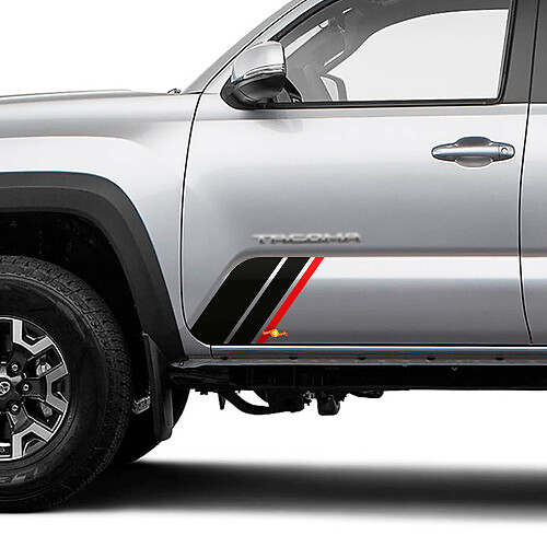 Triple Side Stripes Vinyl Sticker Set voor Toyota Tacoma