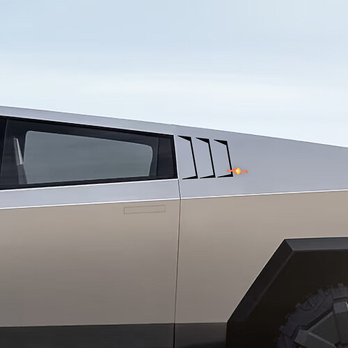 Louvers stickers voor Tesla Cybertruck achterruit
