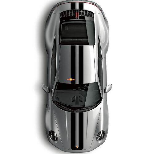 Dubbel kap dak achterklep streep vinyl decal kit voor Porsche 997 Carrera