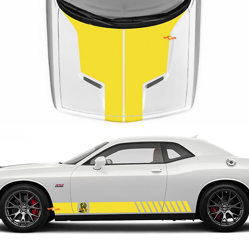 Kap zijstickers voor Dodge Challenger Cobra Kai Style Vinyl Racing Sticker Sticker
