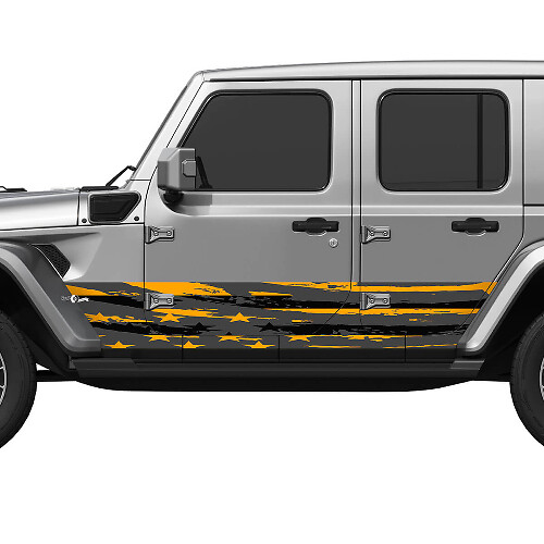 Amerikaanse patriottische noodlijdende vlag splash wrap zijkant deuren vinyl sticker sticker fit Jeep Wrangler 3
