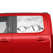 Zijgebergte Topografische kaartvenster Sticker vinylsticker Graphics voor Ford -vrachtwagens
 2