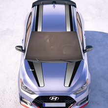 Kap en dak centrale gradiënt racestrepen vinylstickers sticker geschikt voor hyundai veloster
 2