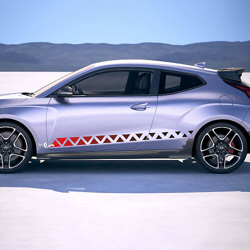 Zijraces ornament strepen vinylstickers sticker geschikt voor Hyundai Veloster
