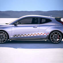 Zijraces ornament strepen vinylstickers sticker geschikt voor Hyundai Veloster
 2