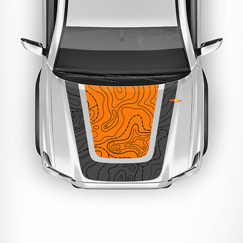 Toyota Tacoma Vintage Stripes Topografische kaart Zijzijkap achtergatstickers stickers
