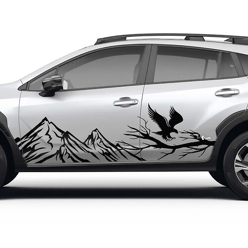 Mountains Branch Eagle Zijdeuren Vinyl Decal Graphic Sticker voor Subaru Crosstrek