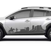 Zij deuren landschapsbergjes cowboy vinyl sticker - grafische sticker universele fit Suba
 3