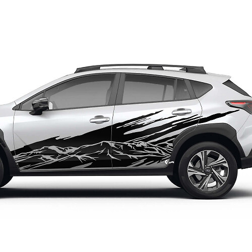 Landschap Bergen Spatdeuren Vinyl Decal Grafische Sticker voor Subaru