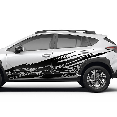 Zij deuren landschapsbergjes splash vinyl sticker - grafische sticker universele fit Suba
