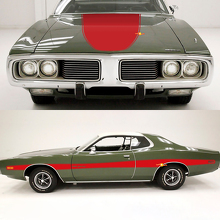 Accent Kap en Zijstrepen Vinyl Decal Set voor Dodge Charger 1973-74_3