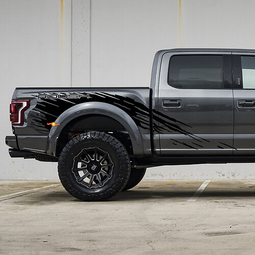 Zijde bed Splash Sticker Sticker Grafische pasvorm voor Ford F150 Raptor Roush -pakket 2
