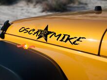 Oscar Mike Versleten Ster Motorkap Zijde Vinyl Sticker Set voor Jeep Wrangler_2