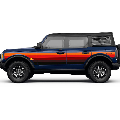 Paar zijkant zonsondergangstrepen vinylstickers stickers voor Ford Bronco
