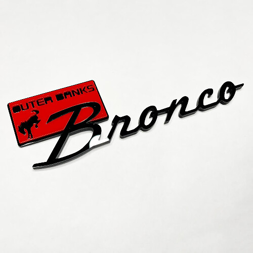 Bronco Outer Banks Fender Badges Tailgate Emblem 3d Badge Red Vs Black
