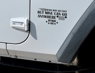 Uw kunt snel gaan mijne overal 4 x 4 AWD 4WD Off Road grappige Truck Jeep TJ LJ JK CJ Vinyl Sticker sticker

