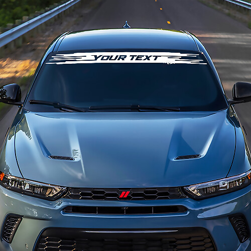 Aangepaste Letters Met Gescheurde Randen Voorruit Vinyl Decal Voor Dodge Hornet