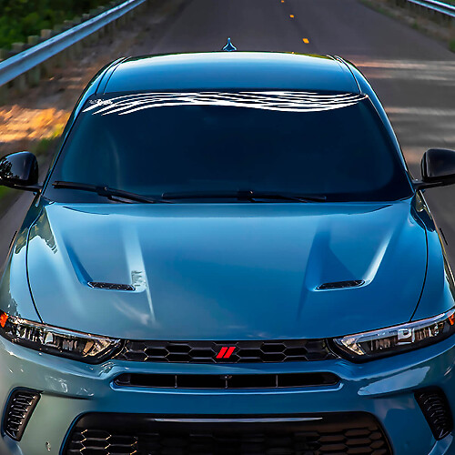 Golf voorruitstripe banner sticker sticker - aangepaste vinylgraphics passen om Hornet te ontwijken
