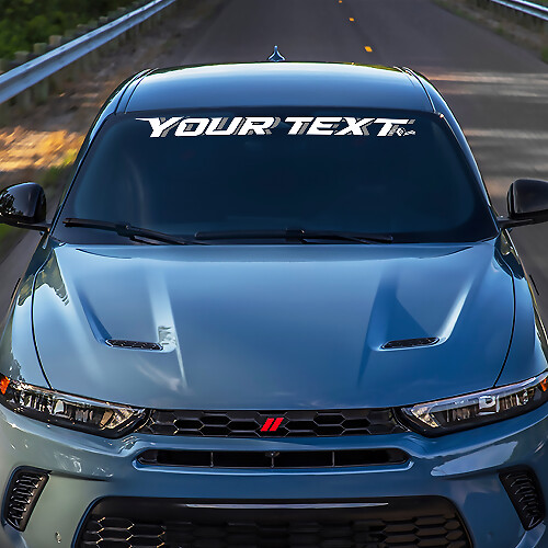 Op maat gemaakte letterstijl 3D-stijl tweekleurige voorruit vinylsticker voor Dodge Hornet