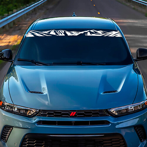 WINDSHIELD Mountains Banner Decal Sticker - Custom Vinyl Graphics passend om Hornet te ontwijken
