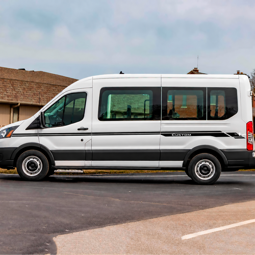Custom Triple Line Stripe Pair — Vinylsticker (zijkant, deur) voor Ford Transit
