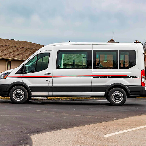 Transit Letter Line Zijstrook Vinyl Stickers 2 voor Ford Transit