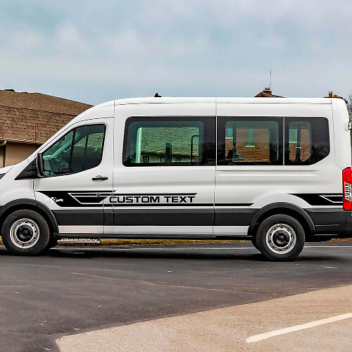 Custom Tekst Zijstrepen Vinyl Stickers 2 voor Ford Transit 1