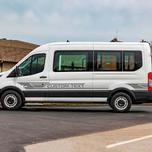 Custom Tekst Zijstrepen Vinyl Stickers 2 voor Ford Transit 2