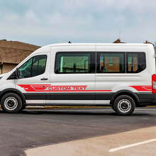 Custom Tekst Zijstrepen Vinyl Stickers 2 voor Ford Transit 3