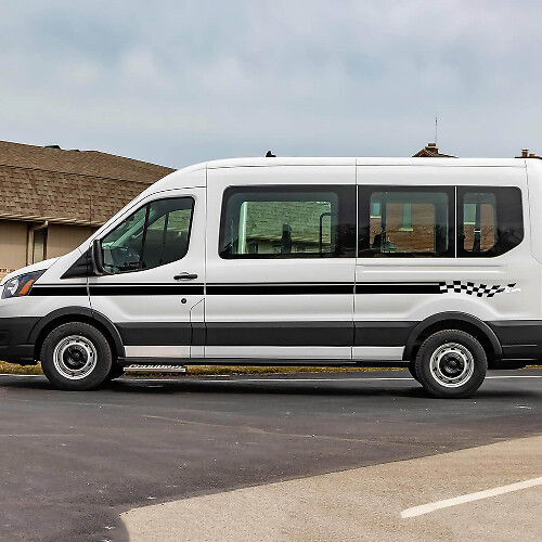 Ford Transit Geruite Vinyl Zijstrepen Decals Stickers
