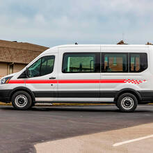 Ford Transit Geruite Vinyl Zijstrepen Decals Stickers
 3