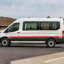 Racing zijstrepen graphics vinyl decals stickers 2 voor Ford Transit 2