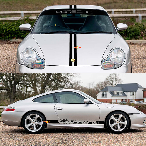 Carrera Strepen Retro Motorkap Zijruit Decal Sticker Kit Voor Porsche 911 1