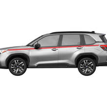 Dubbele Dunne Zijstripes Vinyl Decal Set voor Subaru Forester_3