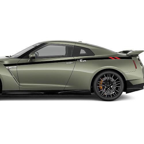 Zijdeuren racestrepen sticker kit voor nissan gt-r
