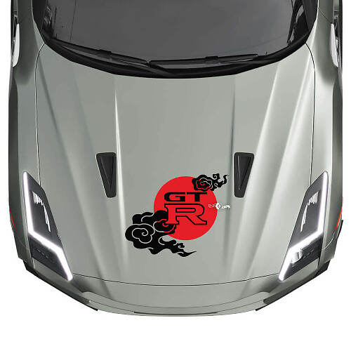 Zon Wolken Motorkap JDM Strepen Decal Kit voor Nissan GT-R 3